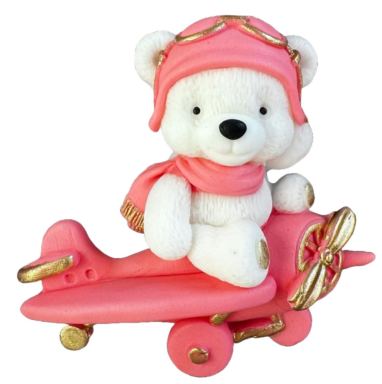 Jadalna dekoracja cukrowa, Miś w samolocie. Dekoracje ze sklepu Sugar Paste Nati