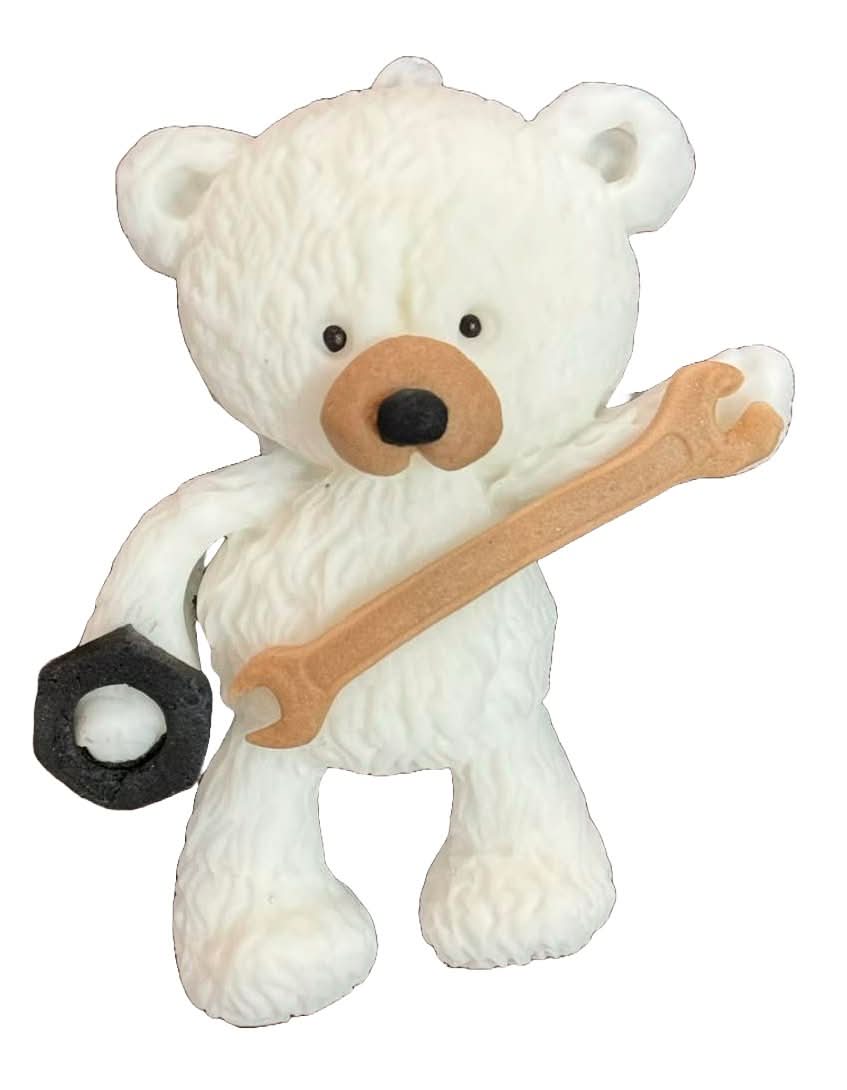 Jadalna dekoracja cukrowa, Mechaniczne dekoracje w kształcie misia ze sklepu Sugar Paste Nati