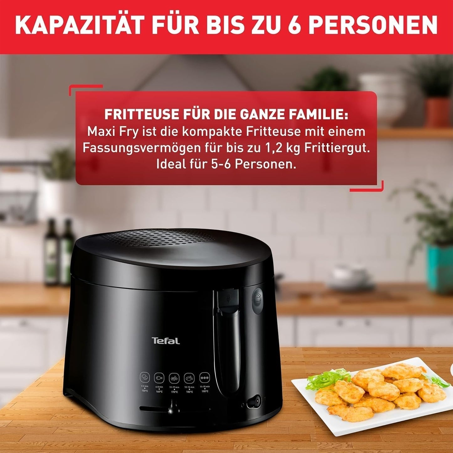 Frytownica Tefal Maxi Fry, technologia Cool Wall, 1,2 kg, regulowany termostat