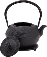 Japoński zestaw do herbaty Juvale z żeliwnym czajnikiem (1200 ml), spodkiem i 2 filiżankami, zestaw do herbaty w stylu Tetsubin, czarny