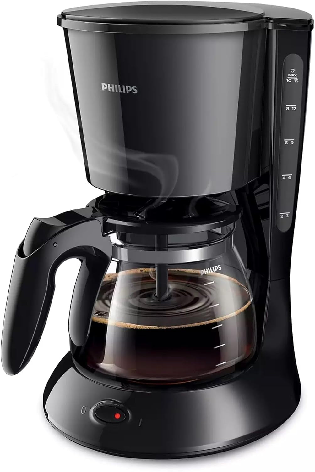 Ekspres do espresso PHILIPS Café Gaia z filtrem - karafka termosowa ze stali nierdzewnej, system zapobiegający kapaniu, intensywny aromat, automatyczne wyłączanie, 1300 ml, czarny (HD7546/20)