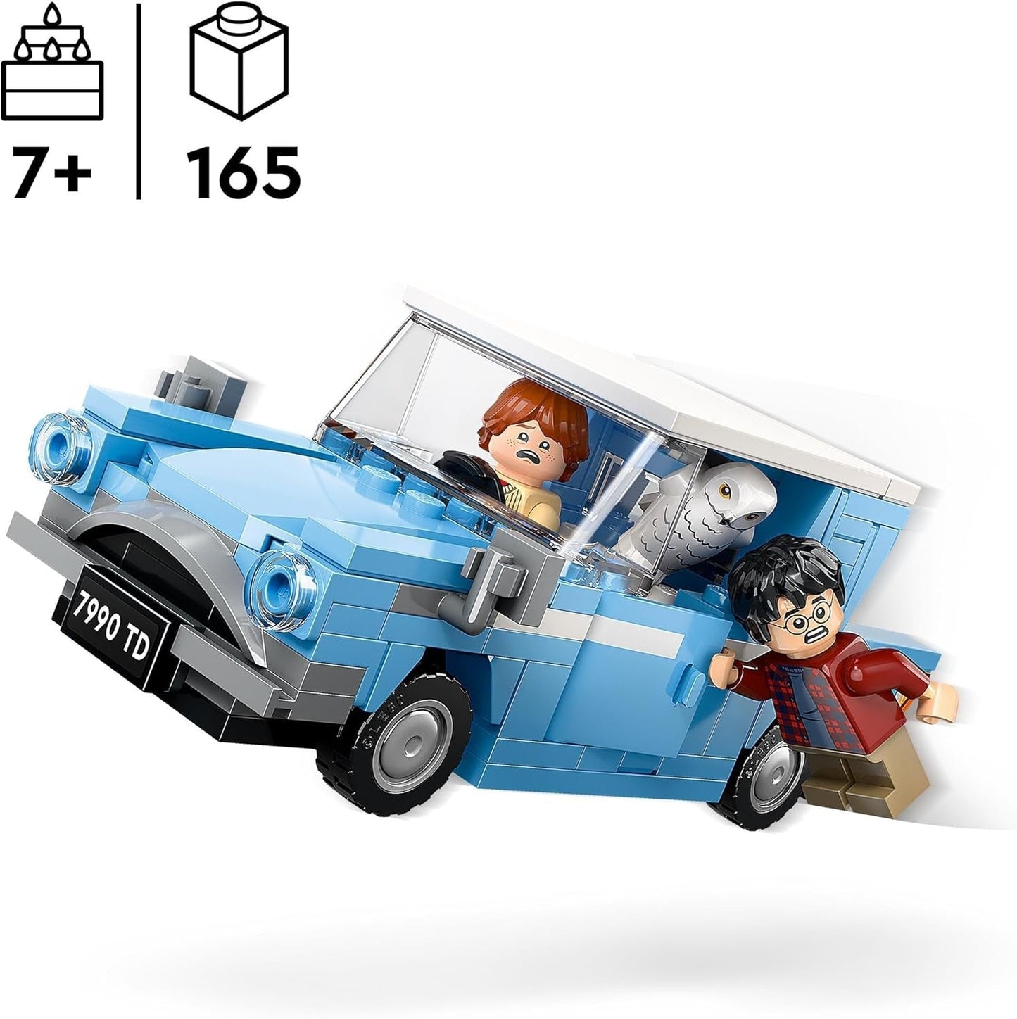 LEGO Harry Potter Latający Ford Anglia Zabawkowy samochód do zbudowania dla dzieci Prezent dla chłopców, dziewcząt i wszystkich fanów od 7. roku życia Zestaw z 2 minifigurkami, w tym Ronem Weasleyem do odgrywania ról 76424 Zestawy do budowania Besuche den LEGO-Store