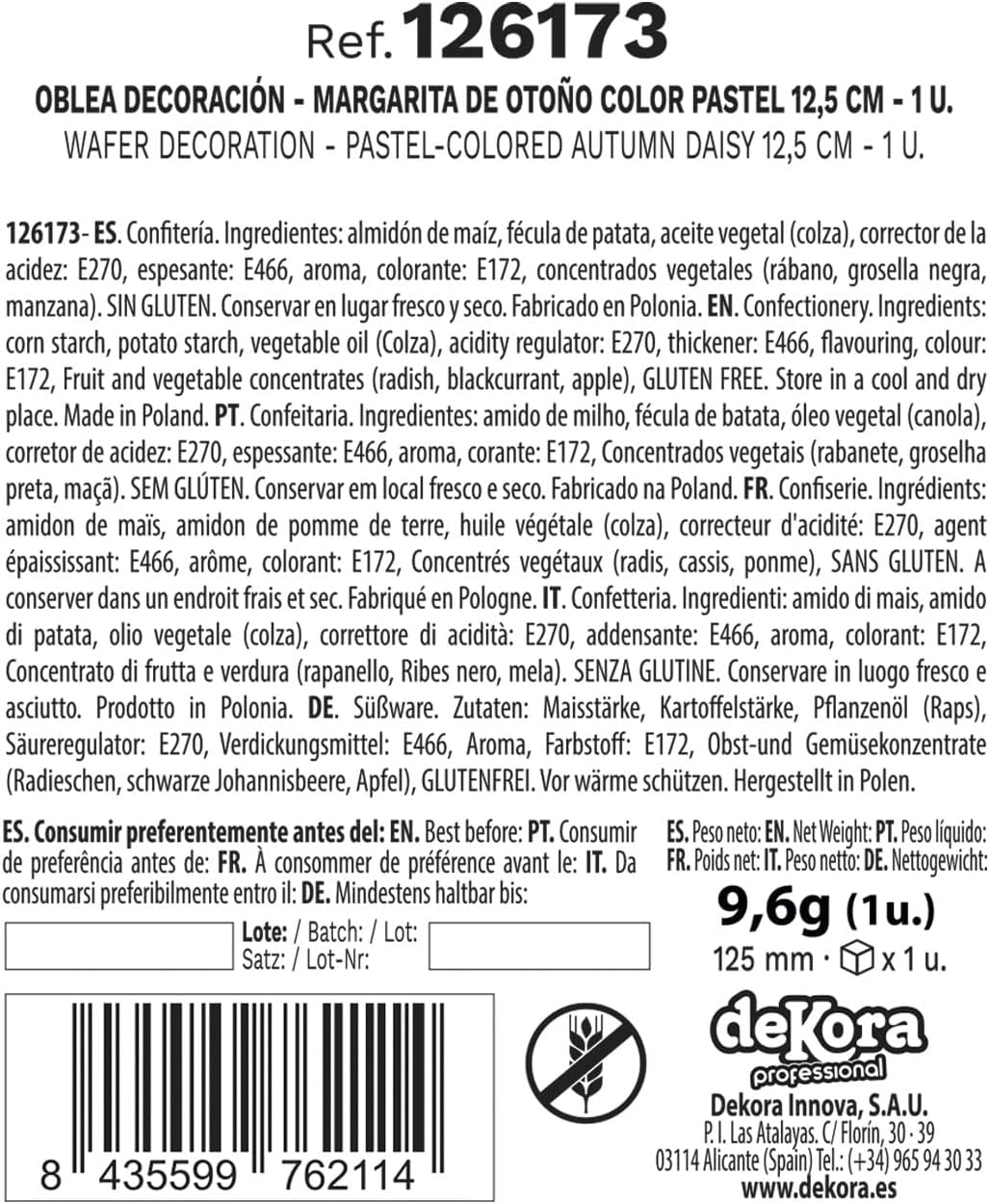 dekora - Gigantyczny kwiat 12,5 cm - jesienna dalia - bezglutenowa, bez laktozy, wegańska - dekoracje do ciast na wesela, urodziny i desery - łatwa w użyciu Naty Shop Sugarpaste