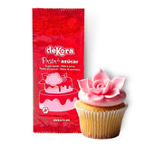 Dekora - Fondant z pasty cukrowej białej 150g - Idealny do ciast i dekoracji wypieków - Nie zawiera glutenu i laktozy - Smak waniliowy - Miękka, elastyczna i łatwa do formowania do kreatywnych dekoracji Naty Shop Różowa pasta cukrowa
