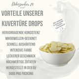 Dekozauber24 krople kuwerturowe, białe, 500g, o smaku białej czekolady i wanilii, chipsy Deco Melts, można używać w kuchence mikrofalowej, do cake pops, ciast, tart, tart, dripu lub lukru Naty Shop Sugarpaste
