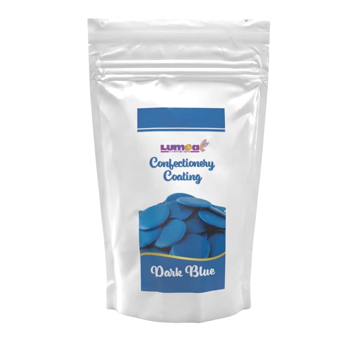 Dekozauber24 krople kuwerturowe, białe, 500g, z białą czekoladą i aromatem wanilii, chipsy Deco Melts, można używać w kuchence mikrofalowej, do cake pops, ciast, tart, tart, dripów lub lukru Pasta cukrowa Naty Shop Dark blue