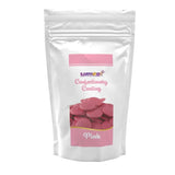Dekozauber24 krople kuwerturowe, białe, 500g, z białą czekoladą i aromatem wanilii, chipsy Deco Melts, można używać w kuchence mikrofalowej, do cake pops, ciast, tart, tart, dripów lub lukru Pasta cukrowa Naty Shop Pink
