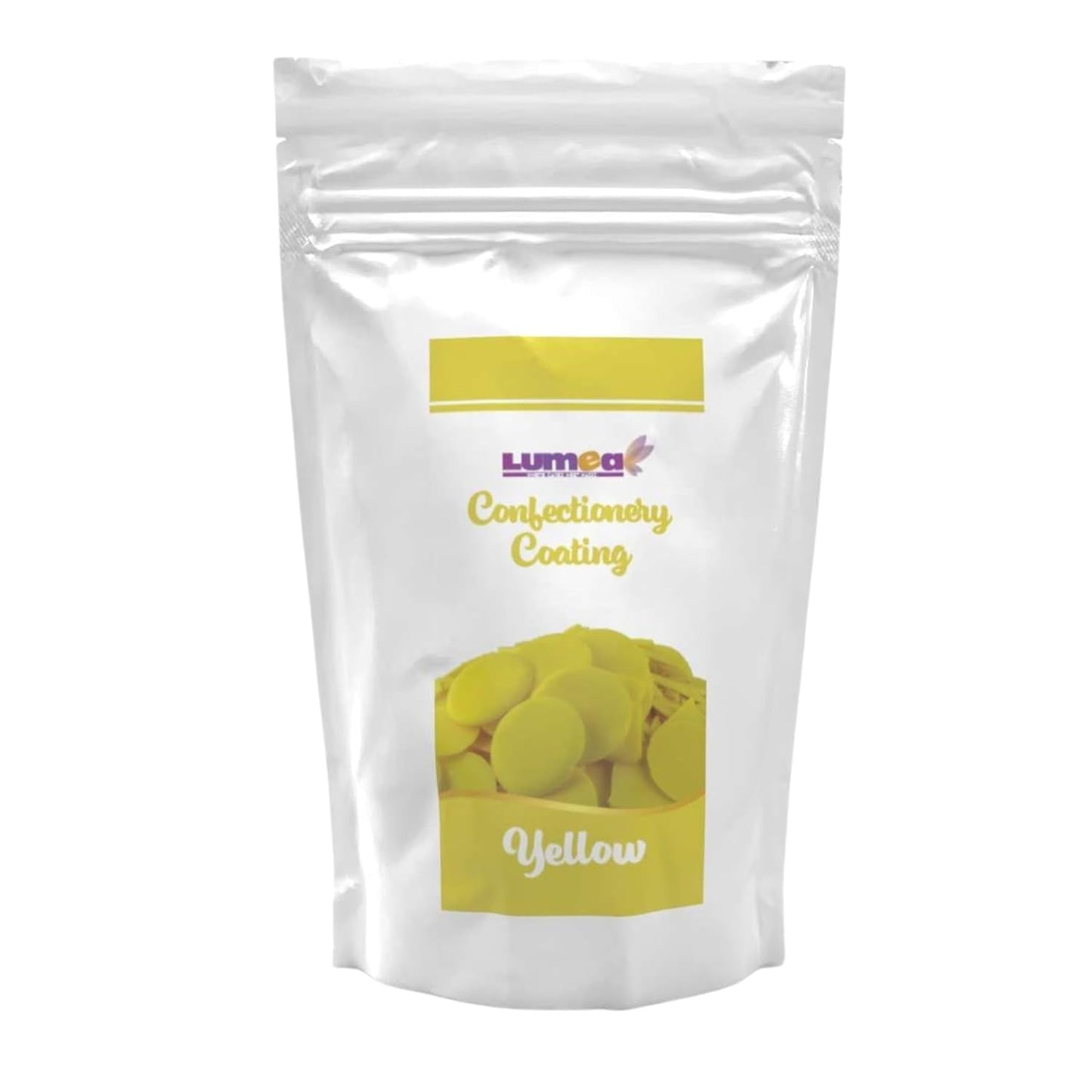 Dekozauber24 krople kuwerturowe, białe, 500g, z białą czekoladą i aromatem wanilii, chipsy Deco Melts, można używać w kuchence mikrofalowej, do cake pops, ciast, tart, tart, dripu lub lukru Naty Shop Sugarpaste Yellow