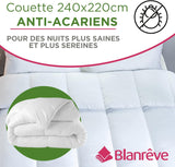 Kołdra Serenité - Powłoka przeciw roztoczom - Hartowana 300 G/M² - 240 X 220 Cm - Do łóżka podwójnego - Można prać w pralce, biała Kołdry i kołdry Naty Shop