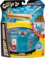 Heroes of Goo Jit Zu – rozszerzalna figurka Minecrafta – Steve z diamentową zbroją i mieczem, super rozciągliwy wypełniacz Goo z ukrytym diamentowym elementem wewnątrz, powiększa się do 3x rozmiaru Figurki Naty Shop