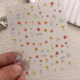 JMEOWIO 3D Nagelsticker Blumen Nail Art Naklejka Selbstklebend Nagelaufkleber 5D Stereoskopisch Frühling Sommer Blumen Dekoration Nageldesign Zubehör 4 Blatt