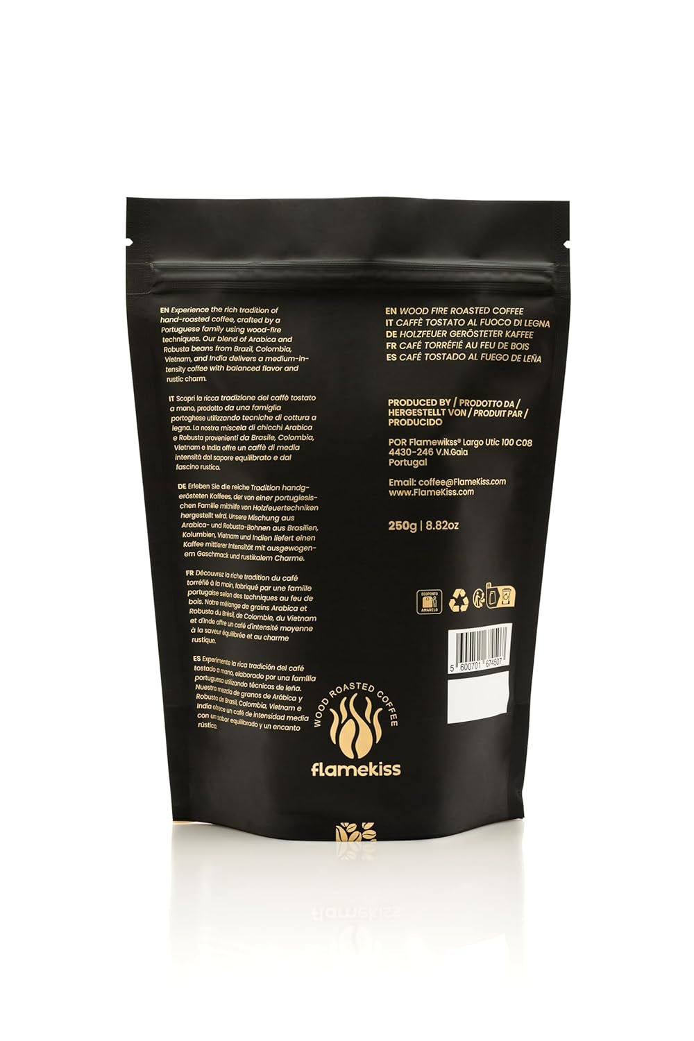 Kawa ziarnista 250g – Wysokiej jakości ziarna espresso Arabica i Robusta, ręcznie wypalane w drewnie, dla pełnego i aromatycznego smaku ziaren kawy