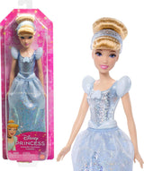 Mattel DISNEY Księżniczka Kopciuszek – przegubowa lalka z błyszczącym strojem, odpinanymi butami i tiarą, czesane włosy do zabawy podczas stylizacji, dla dzieci w wieku od 3 lat, HLW06