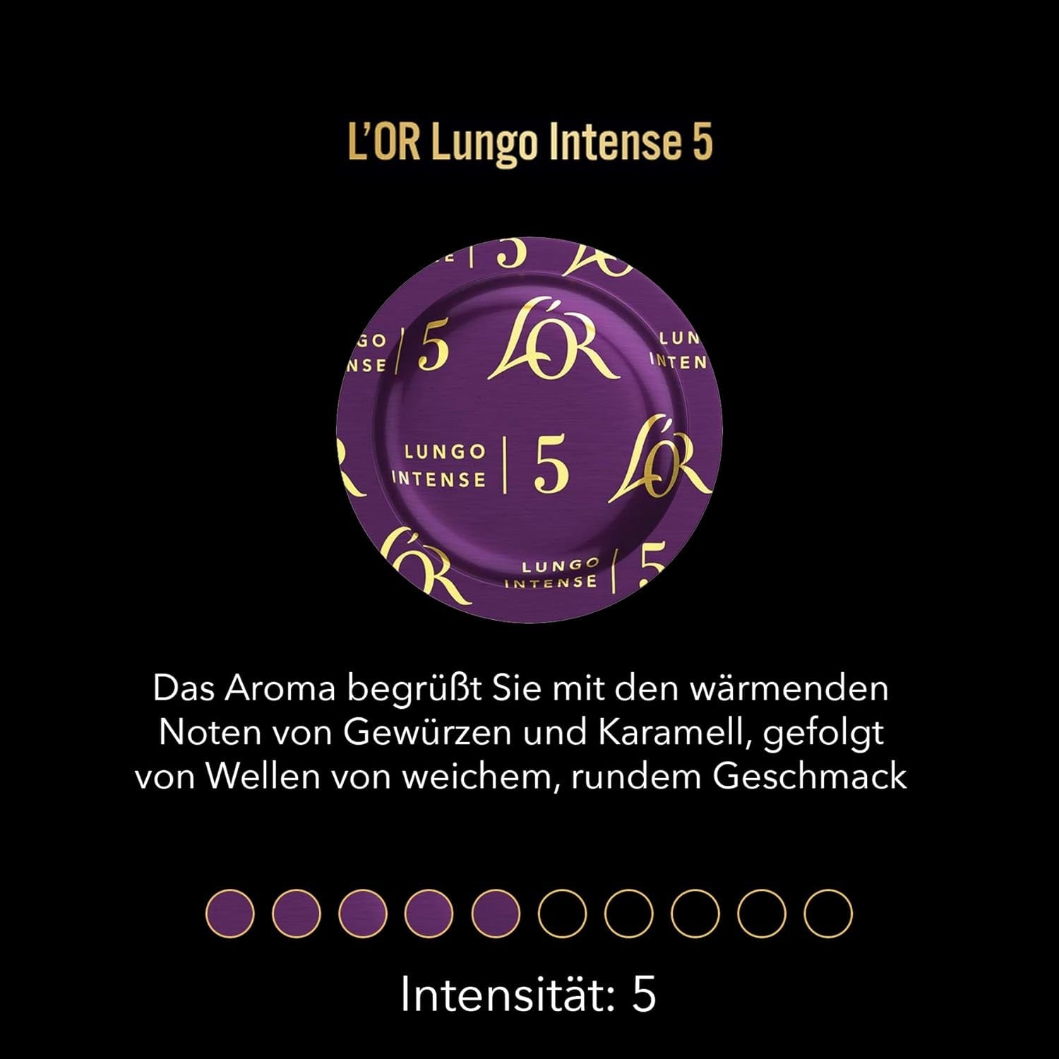 L'OR Suprême Lungo Intense 5, łagodny, Intensität 5/10, kompatybilny z Nespresso* Pro Kaffeekapseln, 50 Kapseln