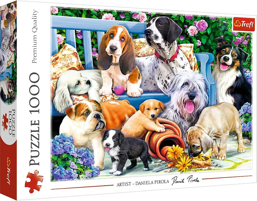 Układanka - "1000" - Śmieszne portrety psów Puzzle Naty Sklep Psy w ogrodzie