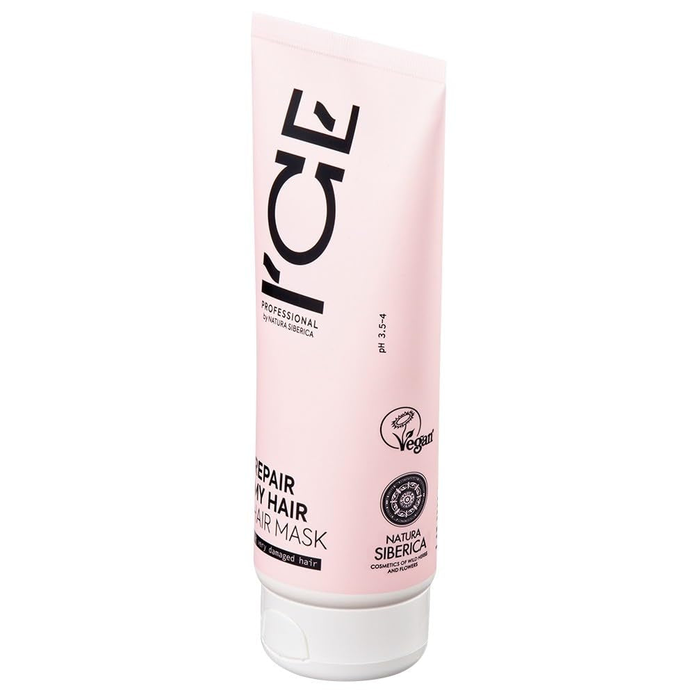 ICE Professional by Natura Siberica Repair My Hair Mask - Intensywnie regenerująca maska do włosów zniszczonych - Z cedrem syberyjskim i PRO-keratyną - 200 ml Maska do włosów Naty Shop
