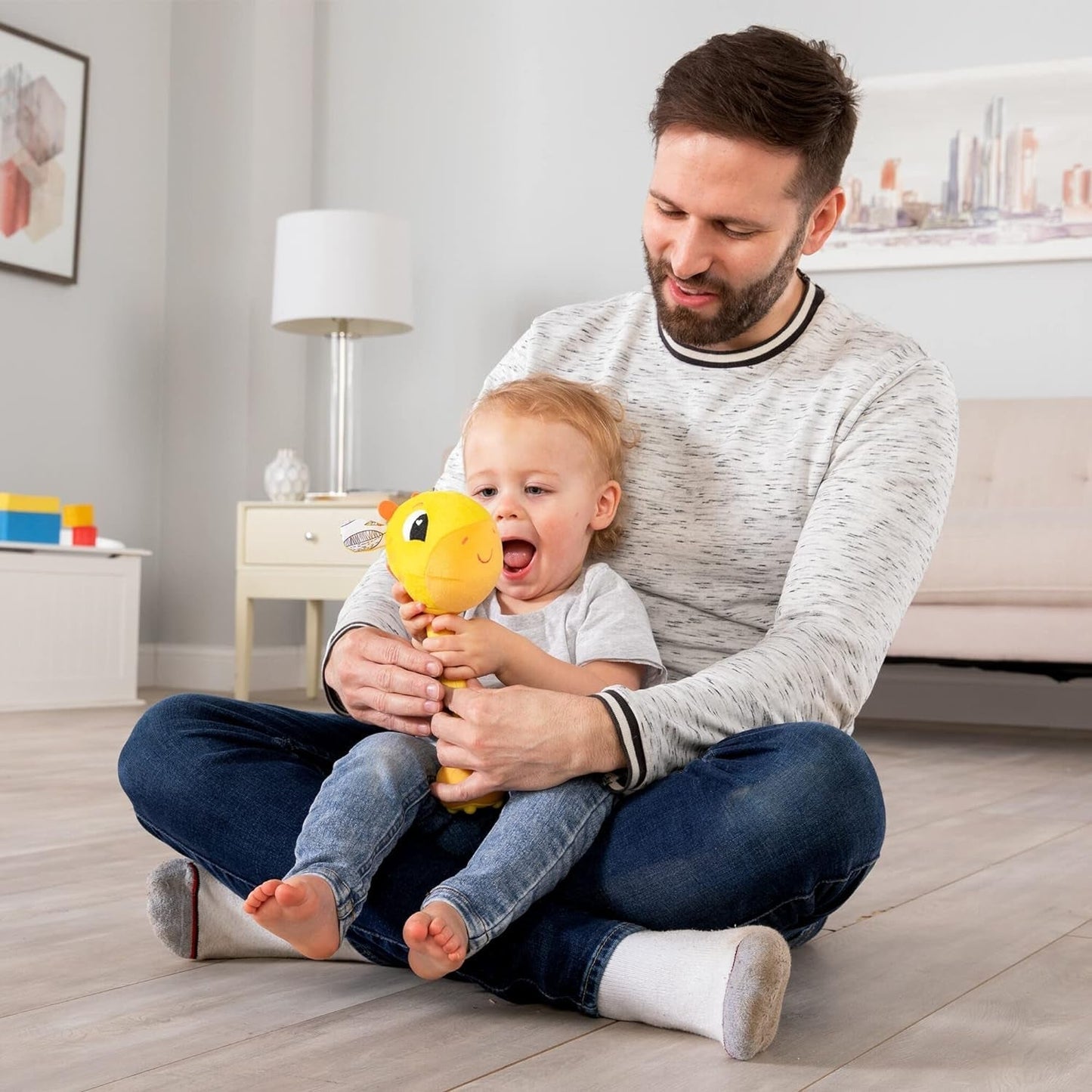 Lamaze L27471 Szalona żyrafa, zabawka dla noworodka, kolorowa zabawka sensoryczna dla dziecka, prezent dla nowych rodziców, zabawka rozwojowa dla chłopców i dziewcząt od 12. miesiąca życia. Zabawki dla niemowląt Naty Shop