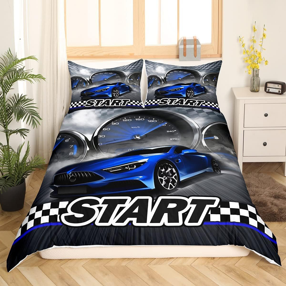 Zestaw Jungen Cartoon Auto Bedtuchen 135X200,Kinder Bau Fahrzeuge Tröster Abdeckung Für Kind Kleinkind Teens,Dinosaurier Bettbezug,Traktor Maschinerie Bagger Bettdecke Abdeckung,Lkw Autos Bedtuchen Naty Shop Multi 4 155*220+80*80*1