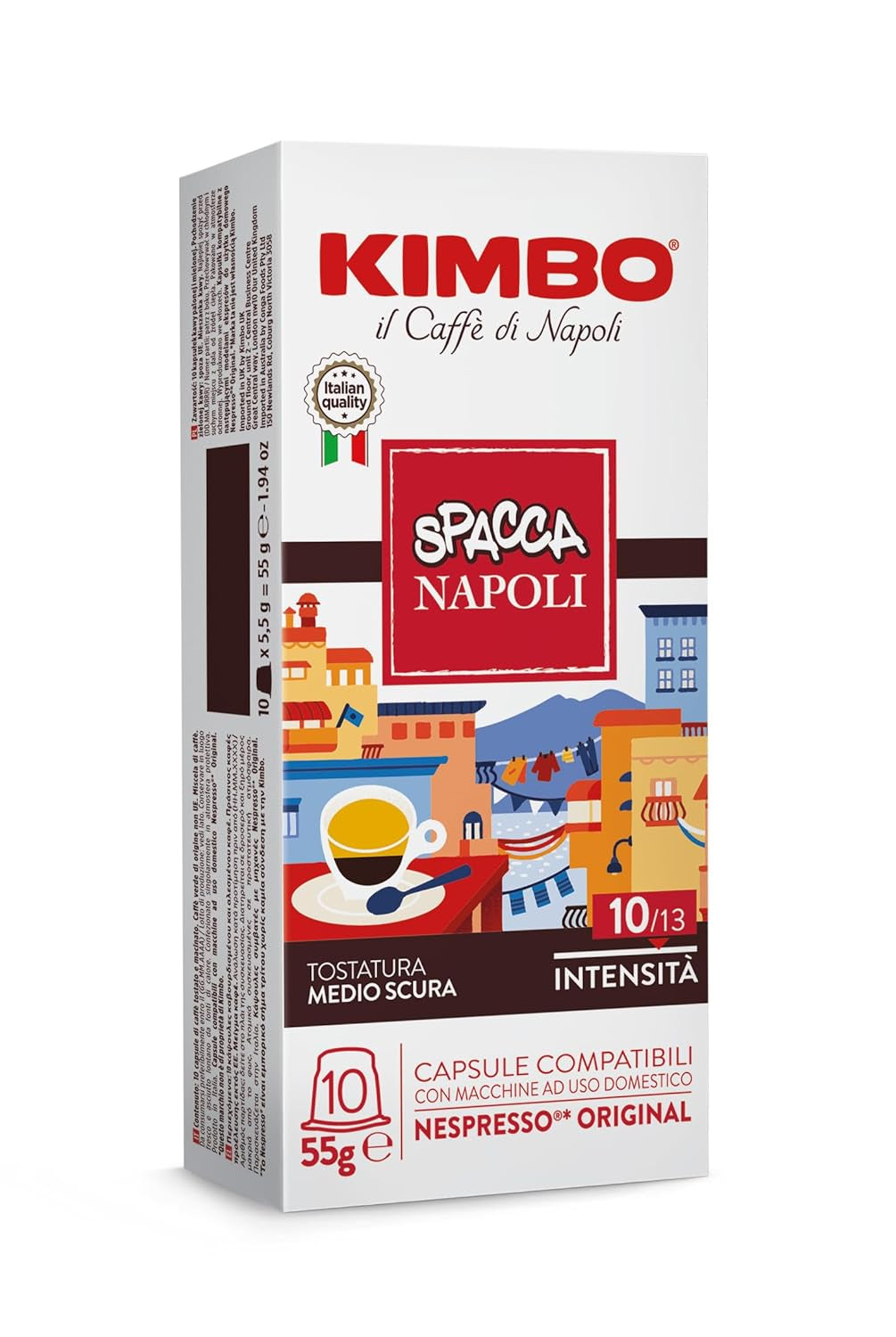 Napoli Kaffeekapseln, kompatybilny z Nespresso, 10 Packungen mit 10 Kapseln (insgesamt 100 Kapseln)