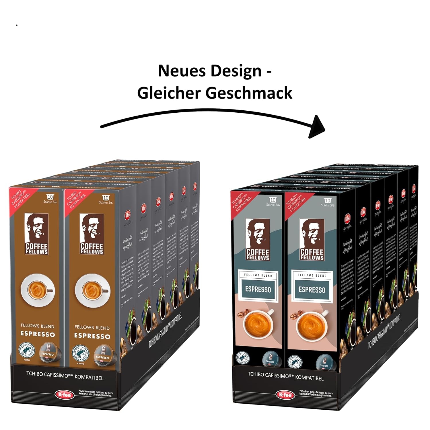 Kapsułki do espresso Coffee Fellows Blend, kompatybilne z K-fee, EXPRESSI i Tchibo Cafissimo*, schokoladig-fruchtige Aroman, 120 Kaffeekapseln
