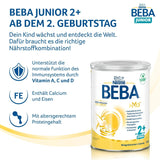 BEBA Junior 2+ napój mleczny od 2 lat, z HMO, zawartość białka dostosowana do wieku, tylko laktoza, bez oleju palmowego, bez oleju rybnego, pokarm dla małych dzieci, mleko w proszku dla dzieci, opakowanie 6 szt. (6 x 800 g)
