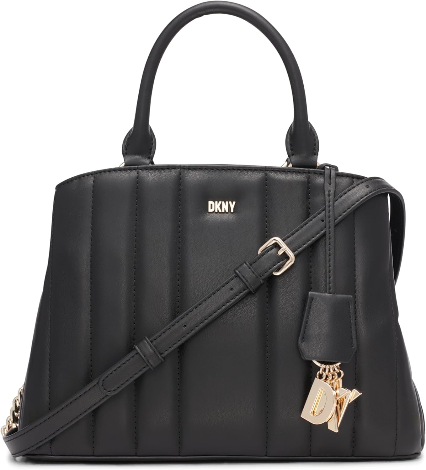 DKNY Chain Lexington Park Średnia torebka z łańcuszkiem z logo, czarno-złota, torby damskie w jednym rozmiarze Naty Shop Domyślny tytuł