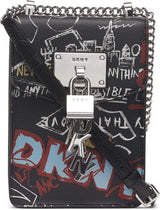 DKNY Elissa N/S torba na ramię typu crossbody Torby Damskie Naty Sklep Elissa Graffiti/Silver Elissa, mała, czarna Rozmiar uniwersalny