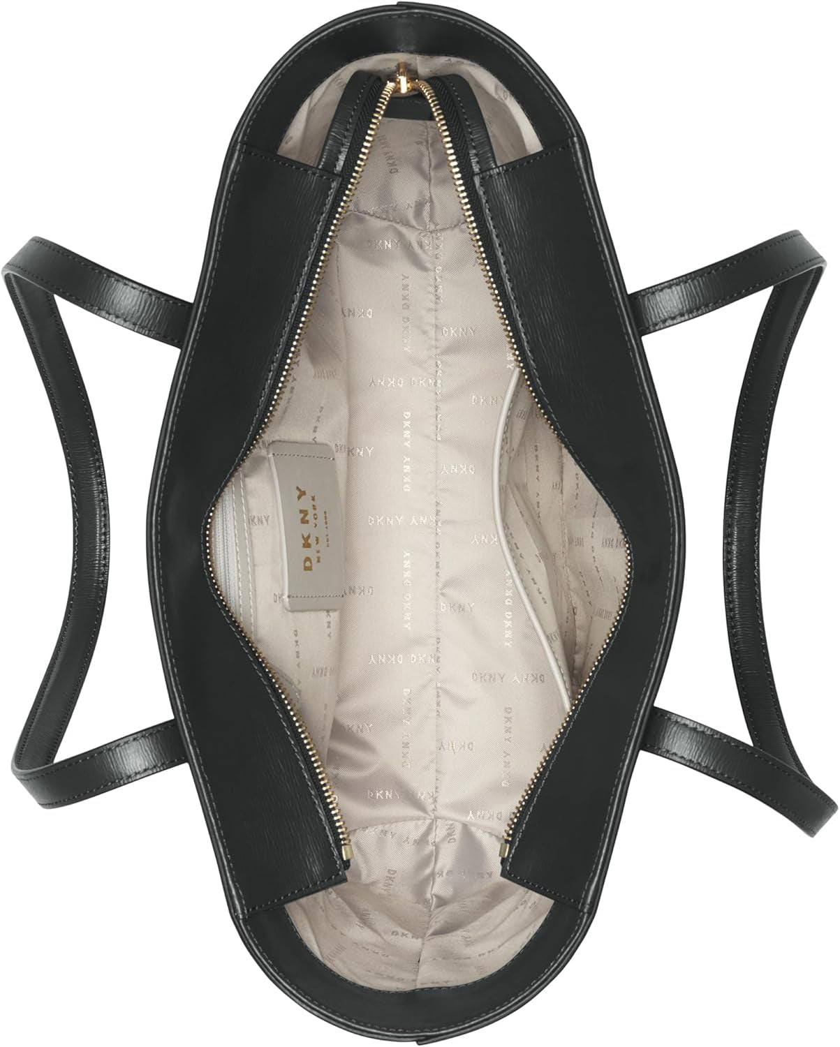 DKNY Damska torebka Bryant ze średniej skóry Tote Bag, czarno-złota Torby damskie Naty Shop