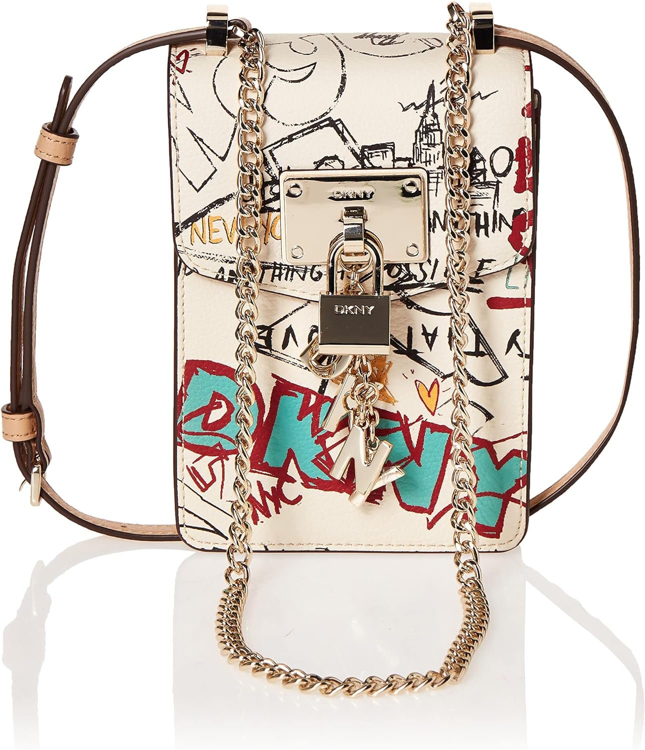 Damska torebka DKNY Elissa N / S Phone Cr Crossbody, torby damskie w jednym rozmiarze Naty Shop White