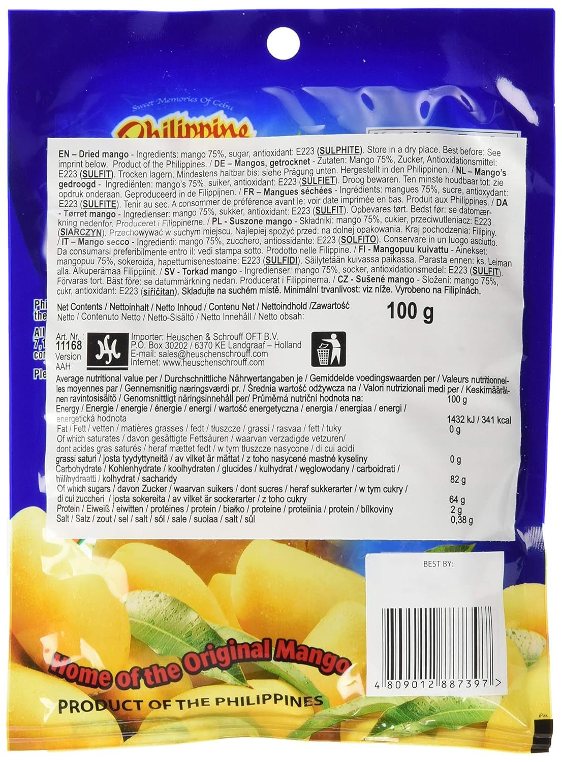 Cukierki z suszonym mango, 1 opakowanie (1 x 100 g) Naty Shop produkty suszone