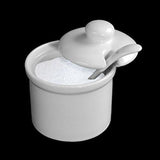 Holst Porcelain AT 216 FA1 Kanister 0,17 L Beczka z łyżeczką, biała, 8,5 x 8,5 x 6,5 cm
