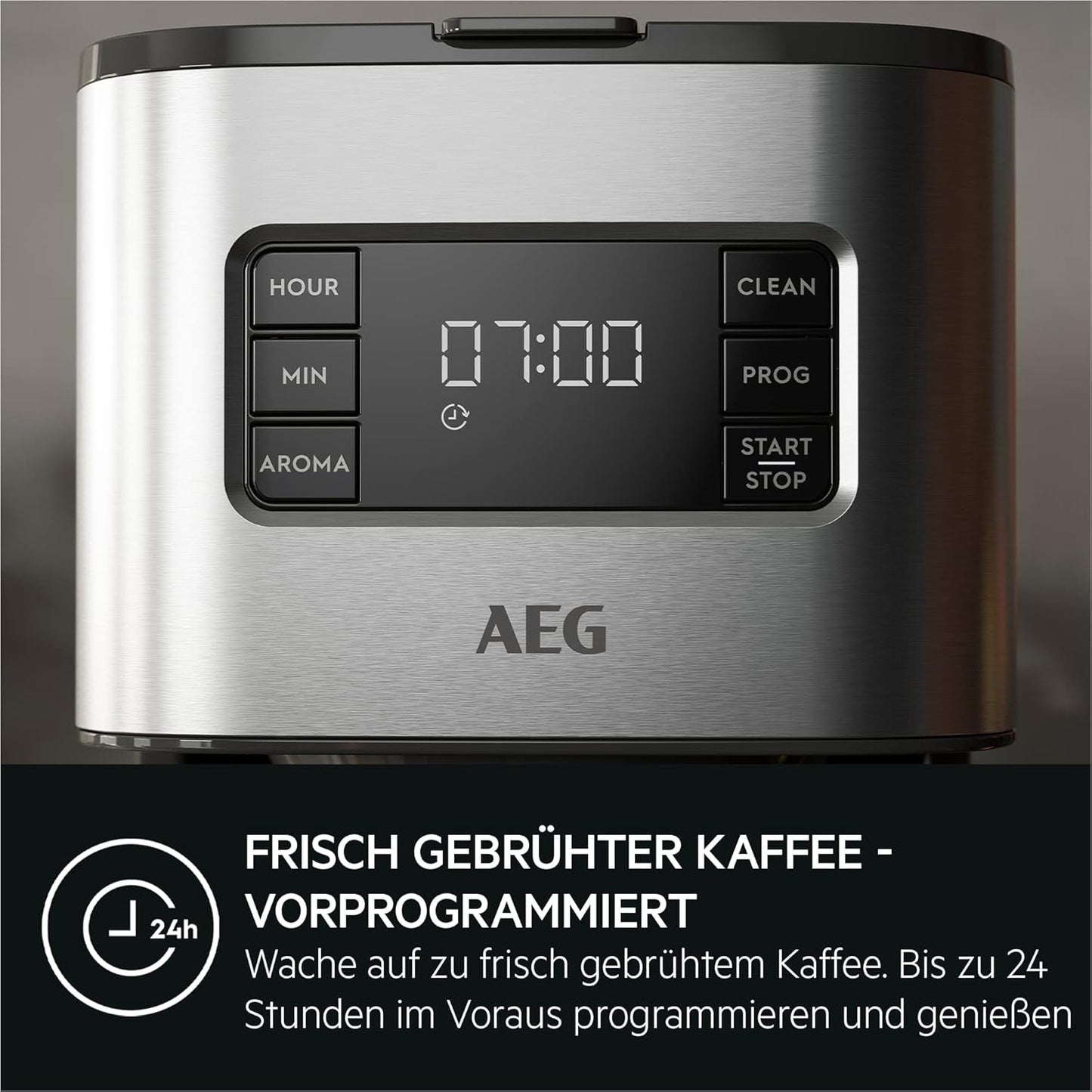 Ekspres AEG Deli 5, 1,5 l, programowalny timer, funkcja utrzymywania ciepła, wyłącznik bezpieczeństwa, wskaźnik poziomu wody, optymalne dozowanie, funkcja zapobiegająca kapaniu, stal nierdzewna, CM5-1-6ST