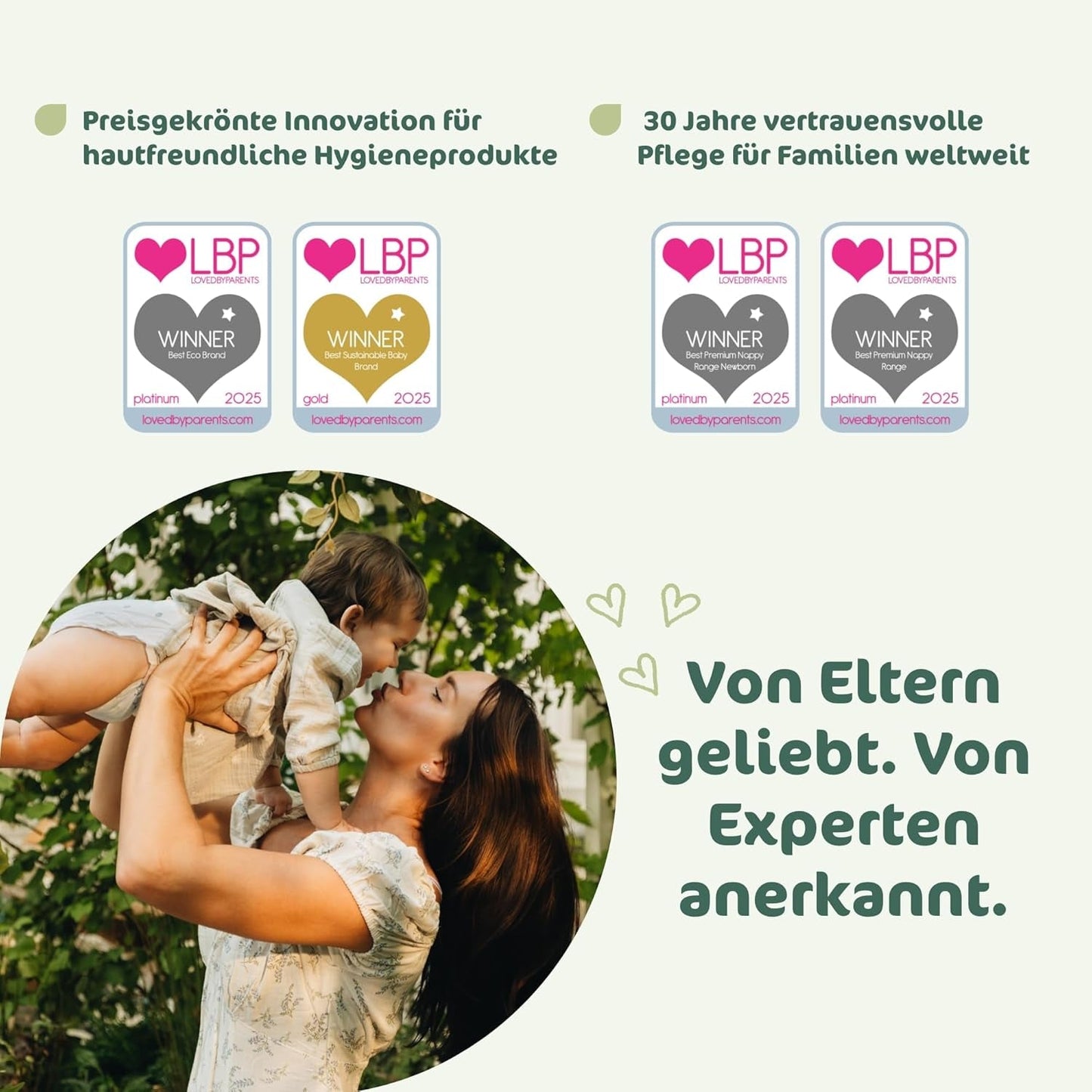 Pieluchy dla niemowląt Naty BioEmbrace, rozmiar 3 (4–9 kg) | 100% materiałów roślinnych, delikatnych dla skóry | Oddychająca miękkość, testowana dermatologicznie, doskonała wchłanialność | 100 szt.