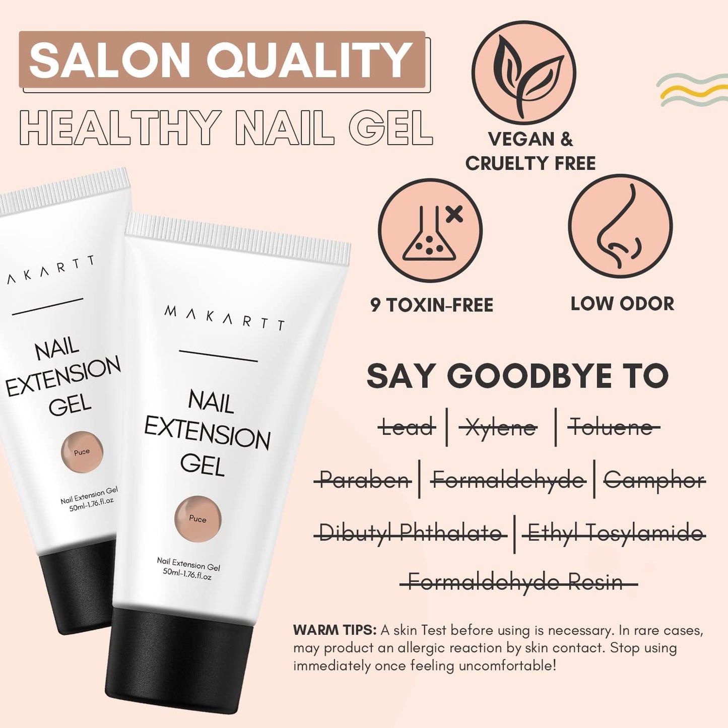 Makartt Poly Nail Extension Gel - Akrylowy żel przedłużający, Żel wzmacniający paznokcie, Ozdoba do paznokci, 50ml (fioletowy)