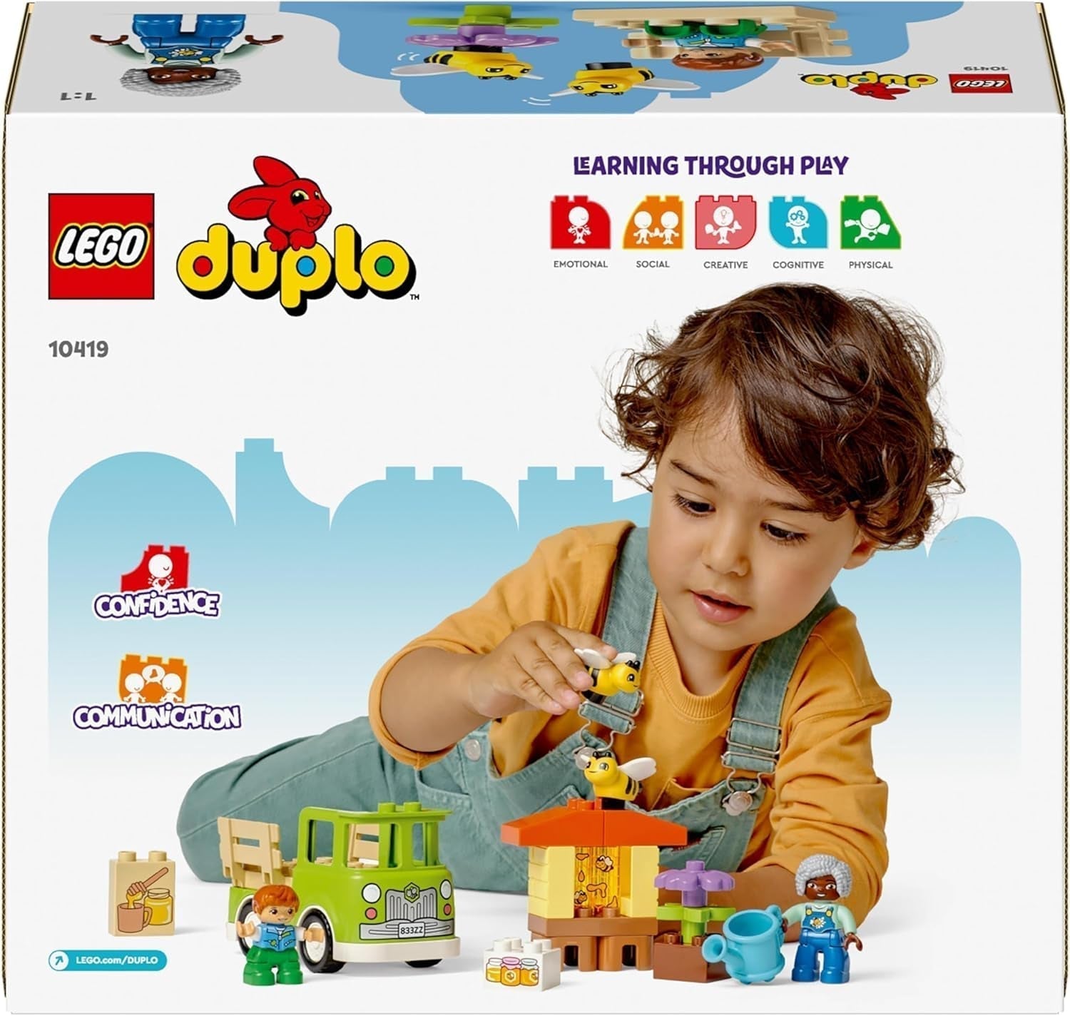 LEGO DUPLO Miejskie pszczelarstwo i ule, zabawka edukacyjna dla małych dzieci z 2 figurkami i ruchomą ciężarówką, zestaw do budowania i przebudowy, zabawka dla małych dzieci od 2 lat 10419 Zestawy do budowania Besuche den LEGO-Store