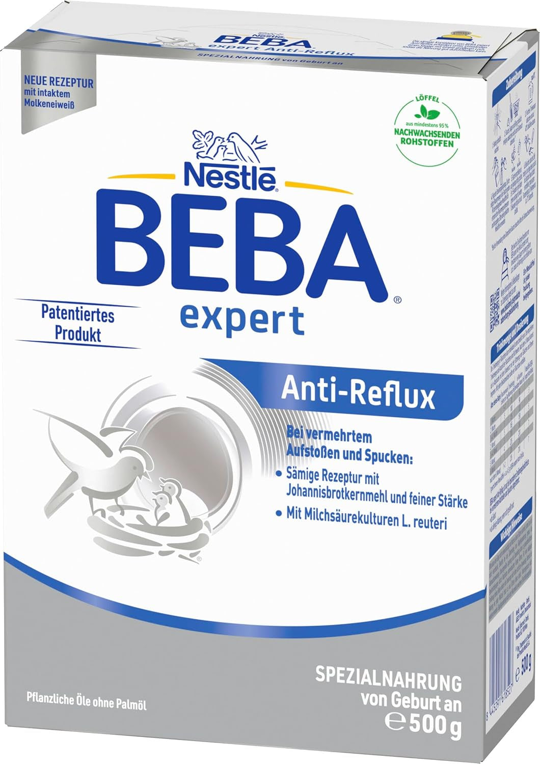 BEBA expert Anti-Reflux - AR Specjalna formuła od urodzenia na wzmożone odbijanie i wymioty, żywność dla niemowląt, mleko w proszku dla niemowląt, 1 opakowanie (1 x 500g)