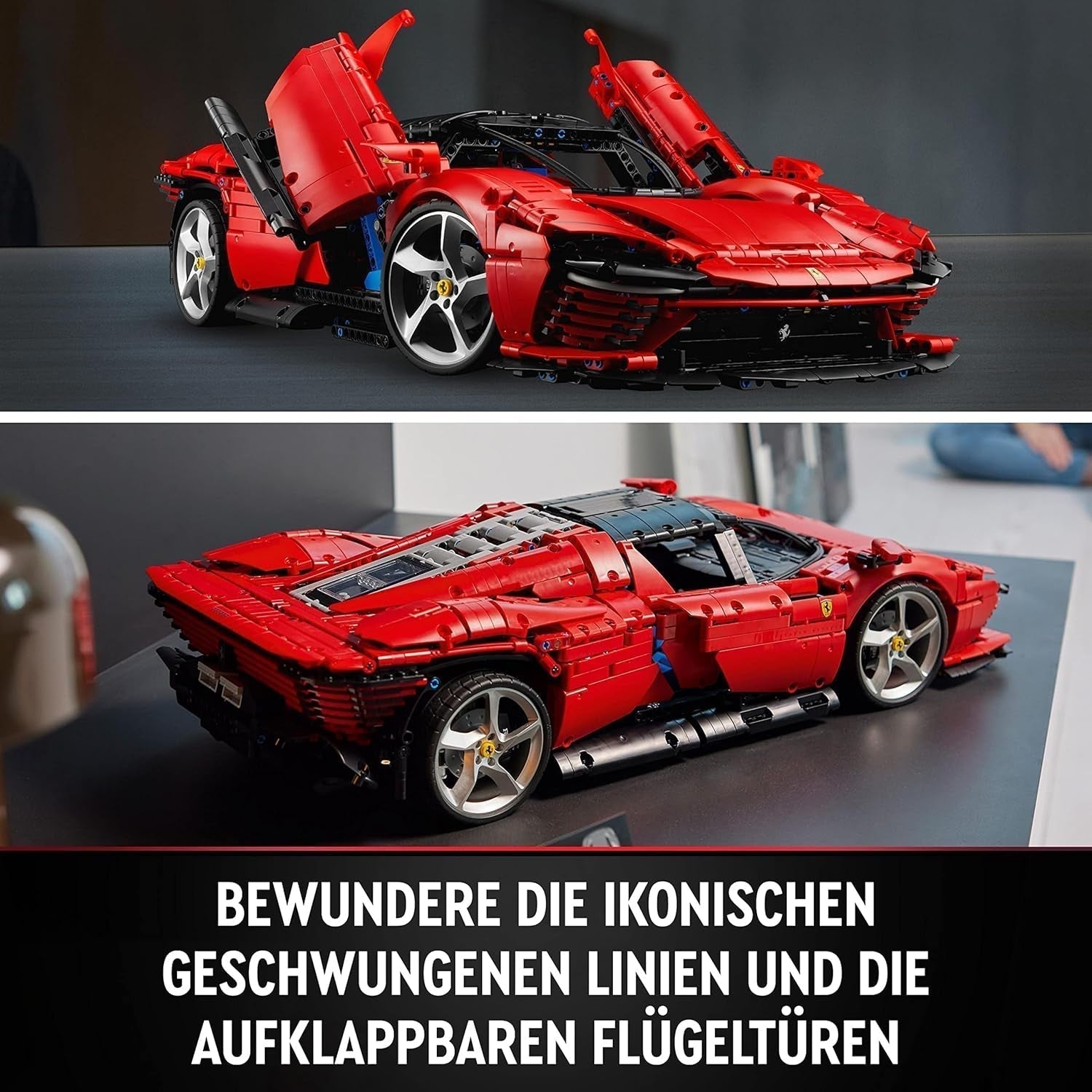 Zestaw LEGO Technic Ferrari Daytona SP3 w skali 1:8, czerwony supersamochód sportowy, rozszerzony model samochodu przedmiot kolekcjonerski, najlepsza koncepcja samochodu 42143 Zestawy do budowania Kup w sklepie LEGO