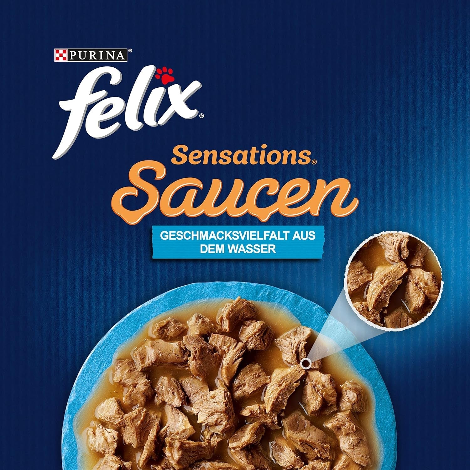 Felix Sensations Sauces Mokra karma dla kotów, mieszanka ryb, opakowanie 6 sztuk (6 x 12 saszetek po 85 g każda)