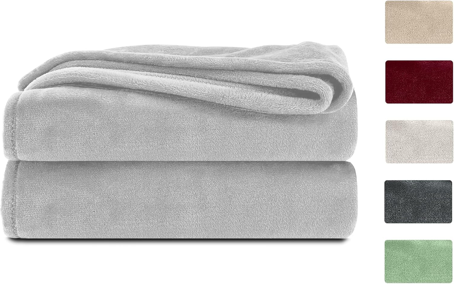 Puszysty koc Komfortec, wygodny koc, koc polarowy, certyfikat Oeko-Tex, super miękki, 150X200 Cm, 260 G/M², beżowy Łóżka i koce Besuche den Komfortec-Store Szary 220 X 240 Cm