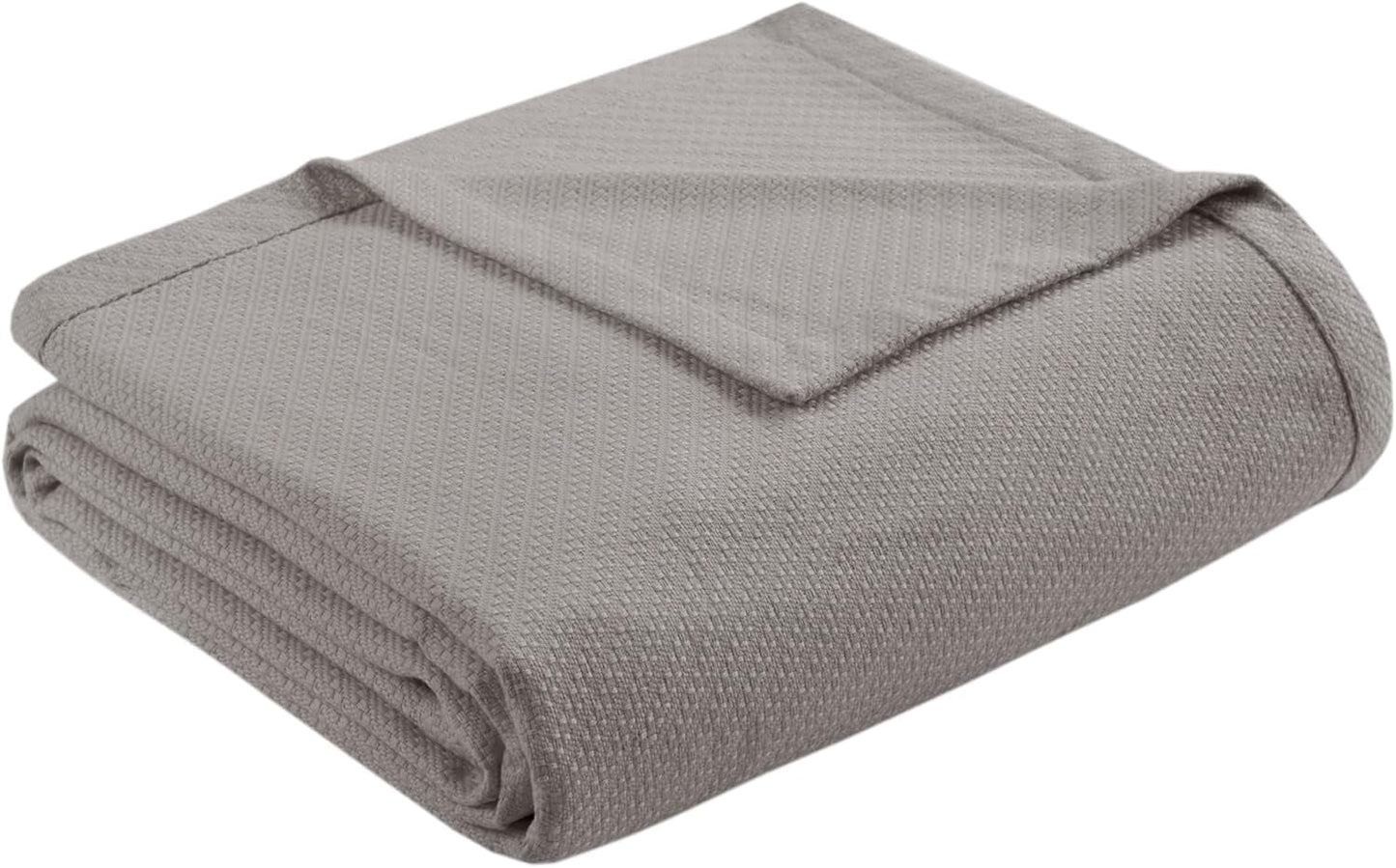 Madison Park Luksusowa bawełna w płynie Wysokiej jakości miękki i wygodny koc ze 100% bawełny ring-spun na kanapę lub kanapę Blush Full/Queen Naty Sklep z kołdrami i kołdrami King Grey