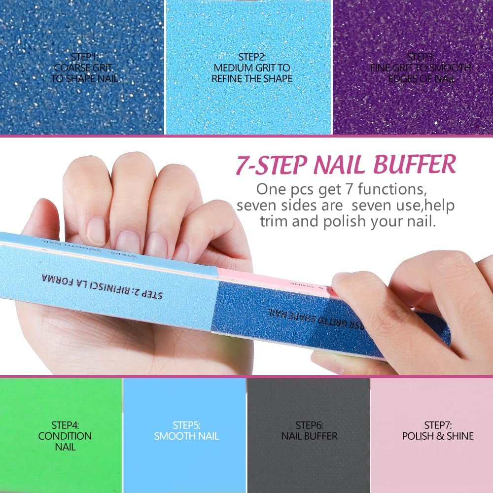 FANDAMEI 20 Stücke Buffer Für Nagel, Nagelfilen Für Gelnägel, Profi Nagelfeile 100/180, Polierfeile Fingernägel, Filen Für Gelnägel, Zestaw do manicure i pedicure