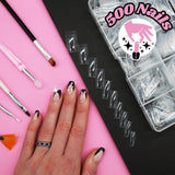 TRIXES 500 szt. Tipsy żelowe Paznokcie typu french Przezroczyste akrylowe porady do manicure DIY 10 różnych wzorów
