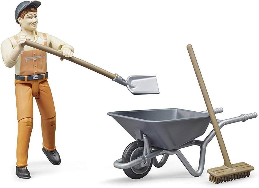 Bruder 62130 - Zestaw figurek Bworld pracownik miejski - figurka zabawkowa w skali 1:16, pojazd budowlany, robotnik budowlany, gospodarstwo rolne, mężczyzna Figurki Naty Shop