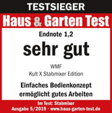 WMF Kult X Edition Stabmixer, Zauberstab 600 W, Pürierstab Edelstahl Mit Variabler Geschwindigkeitssenstellung, Purierstab Edelstahl Matt Kitchen Naty Shop