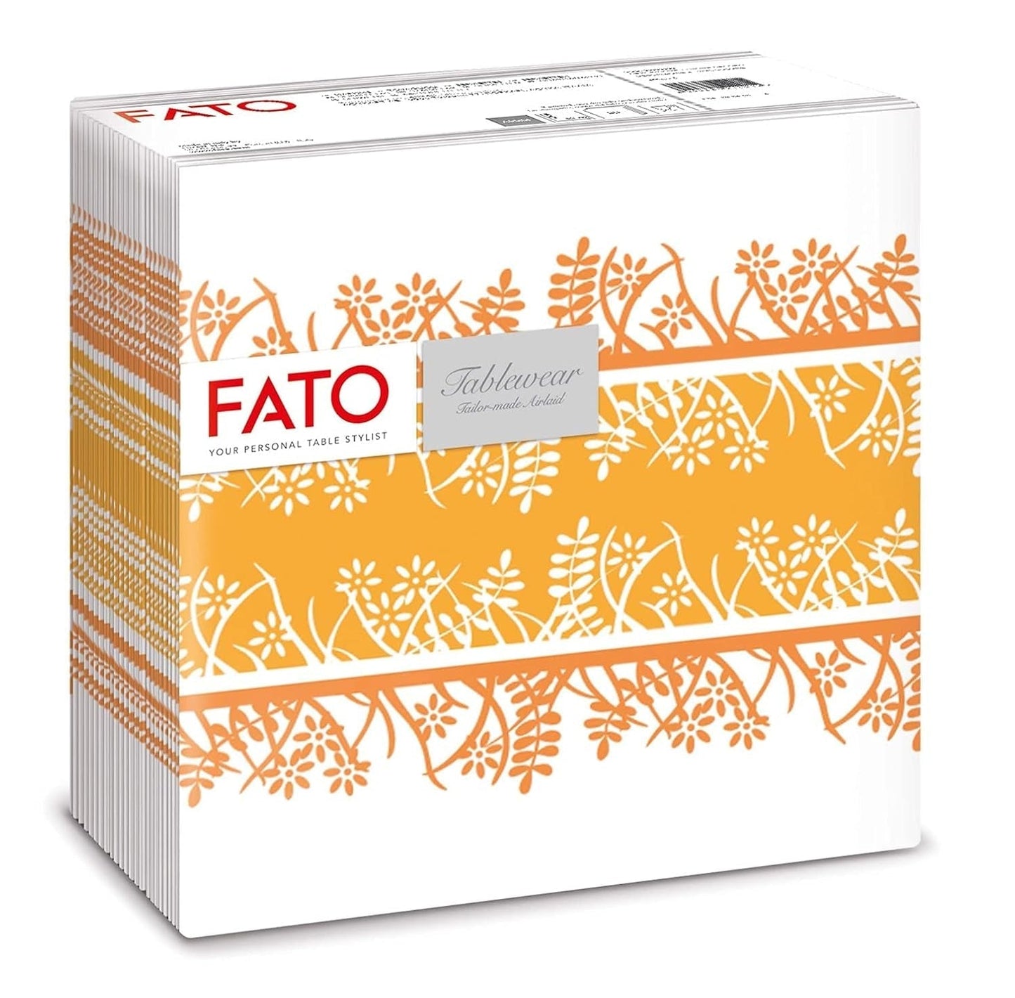 Fato - Serwetki papierowe suche, airlaid, efekt tekstylny, opakowanie 50 serwetek, 40X40 złożone w formacie 4, Tropicana Decor