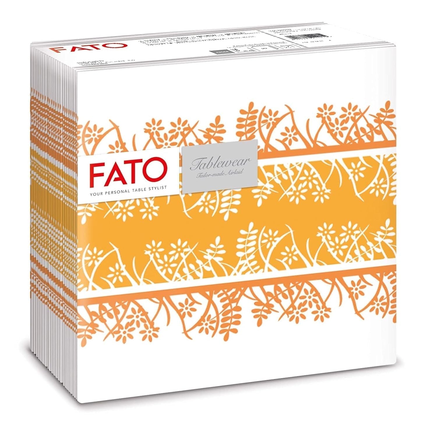 Fato - Serwetki papierowe suche, airlaid, efekt tekstylny, opakowanie 50 serwetek, 40X40 złożone w formacie 4, Tropicana Decor