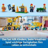 LEGO 60391 Miejskie pojazdy budowlane i dźwig wyburzeniowy, koparka, wywrotka i pojazd transportowy, zabawka edukacyjna dla dzieci w wieku od 4 lat i więcej Zestawy do budowania Besuche den LEGO-Store