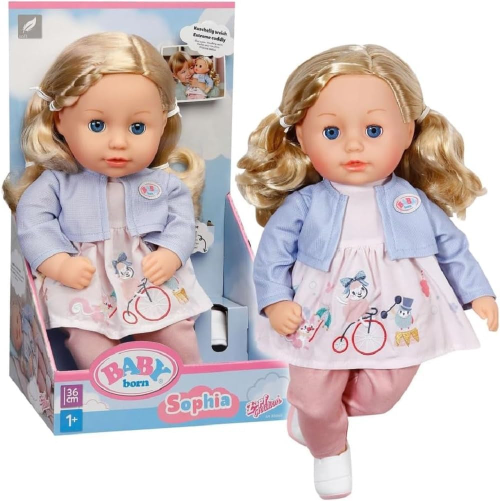 BABY Born Sophia Rose - miękka lalka 36 cm - Lalka o wysokiej jakości blond włosach i zaspanych oczach - Odpowiednia dla dzieci od 1 roku
