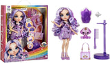 Modna lalka Rainbow ze śluzem i zwierzakiem - fioletowa - brokatowa lalka 28 cm z brokatowym śluzem, magicznym zwierzakiem i modnymi dodatkami - zabawka dla dzieci - idealna dla 4-12 lat