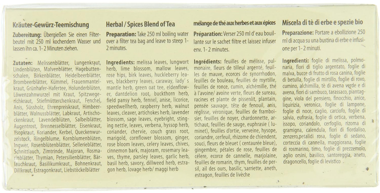 Droste-Laux Podstawowa herbata z 49 ziołami, 25 sztuk (herbata ziołowa, torebki filtrujące, herbata na czczo lub dieta) 120501